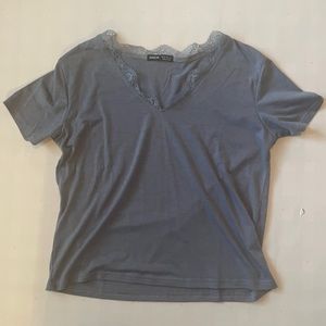 Shein purple shirt with lace neckline. Size 2. Never worn